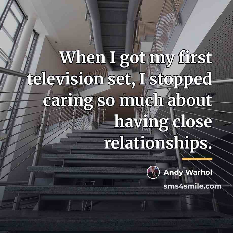 “When I got my first television set, I stopped caring…” quote by Andy Warhol