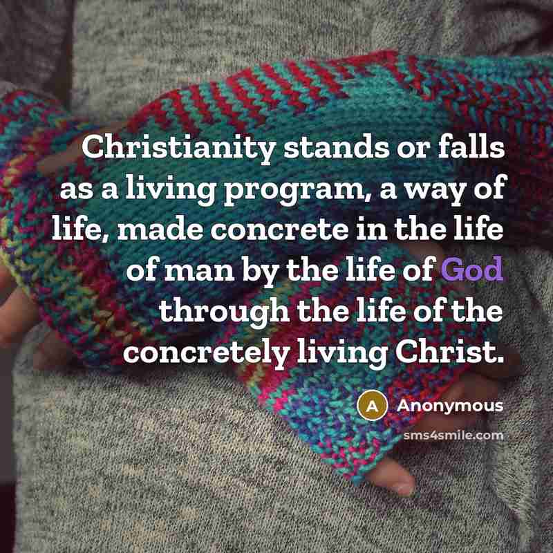 “Christianity stands or falls as a living program, a way…” quote by Anonymous