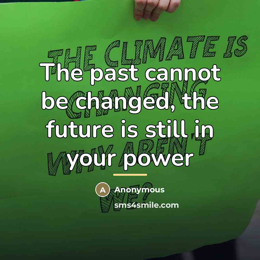 “The past cannot be changed, the future is still in…” quote by Anonymous