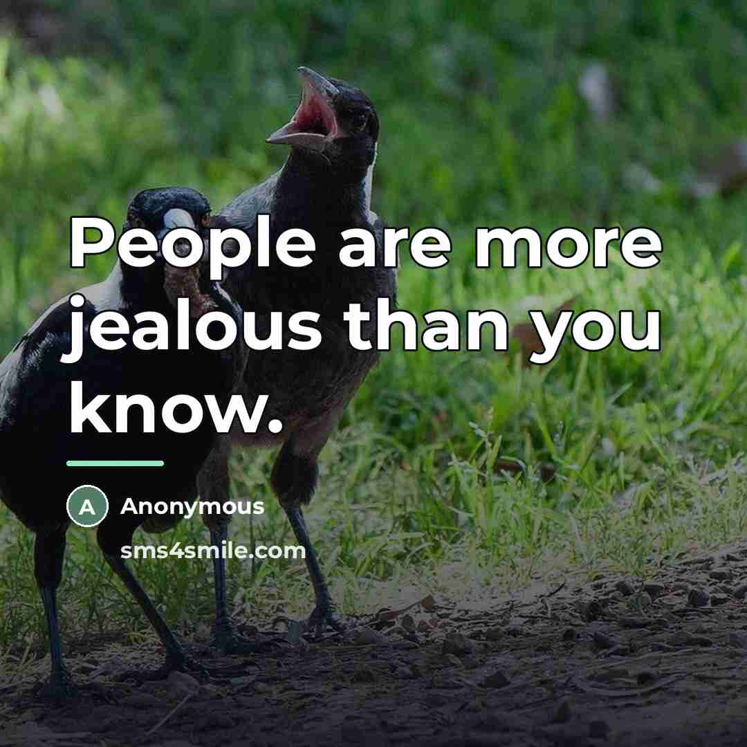 “People are more jealous than you know.…” quote by Anonymous