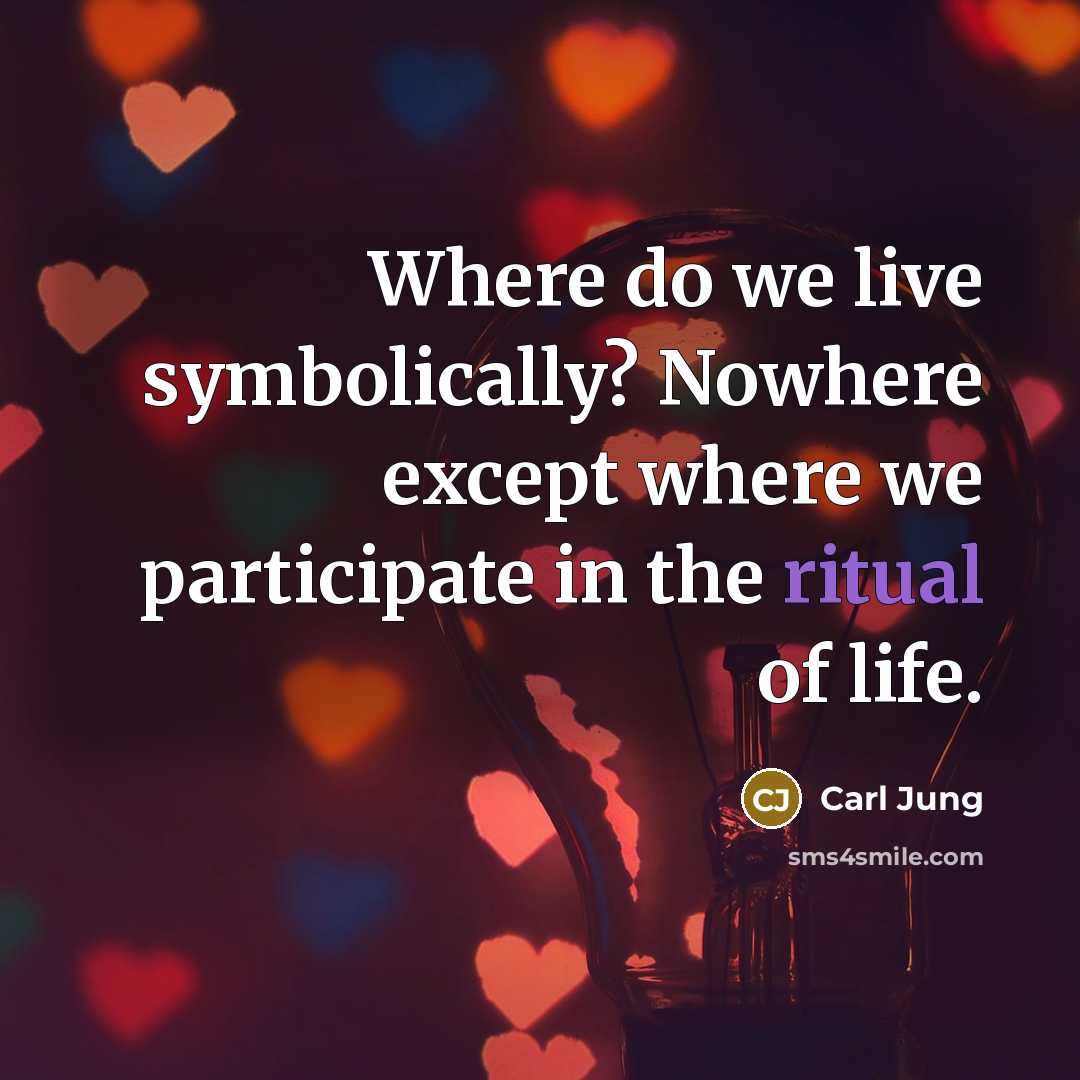 “Where do we live symbolically? Nowhere except where we participate…” quote by Carl Jung