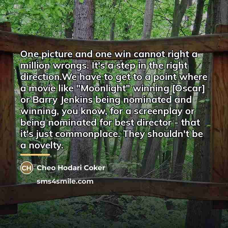 “One picture and one win cannot right a million wrongs.…” quote by Cheo Hodari Coker