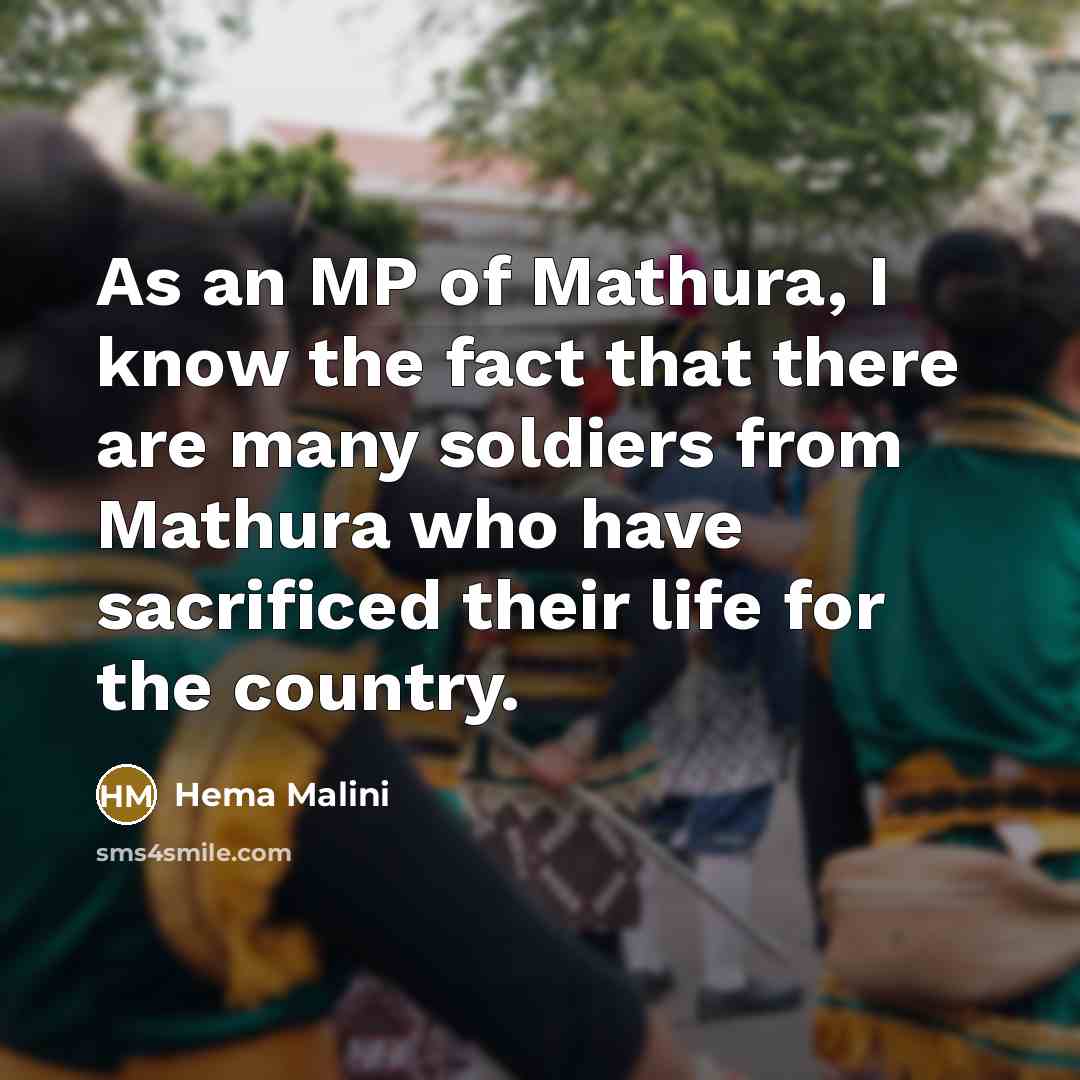 “As an MP of Mathura, I know the fact that…” quote by Hema Malini