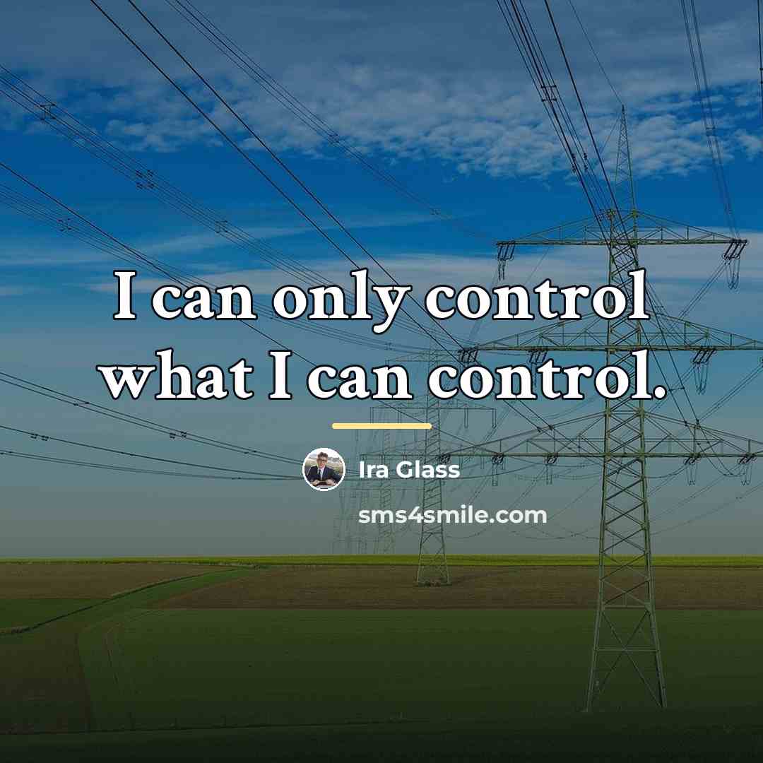 “I can only control what I can control.…” quote by Ira Glass
