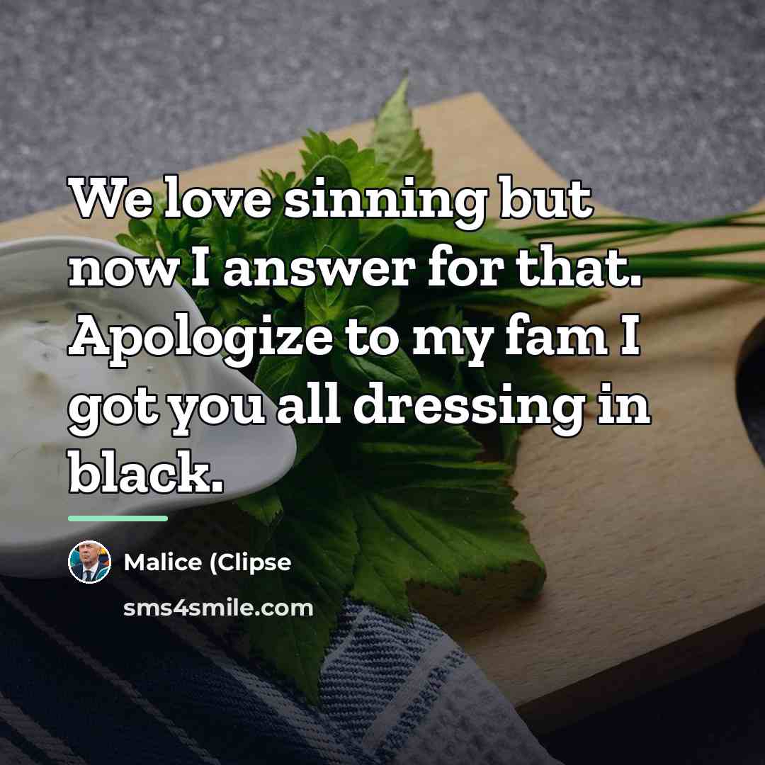 “We love sinning but now I answer for that. Apologize…” quote by Malice (Clipse