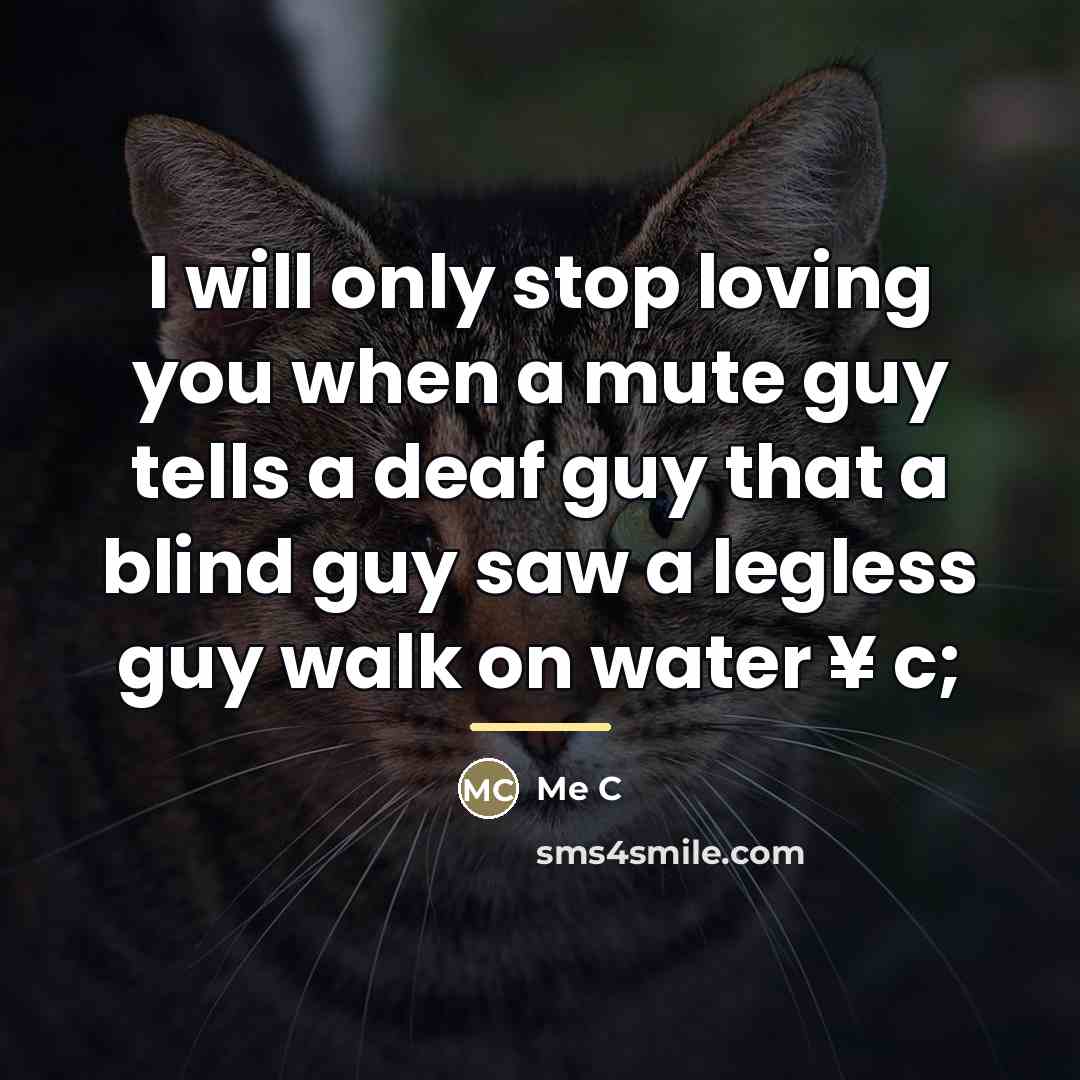 “I will only stop loving you when a mute guy…” quote by Anonymous