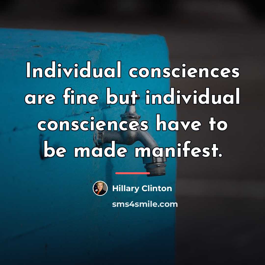“Individual consciences are fine but individual consciences have to be…” quote by Hillary Clinton