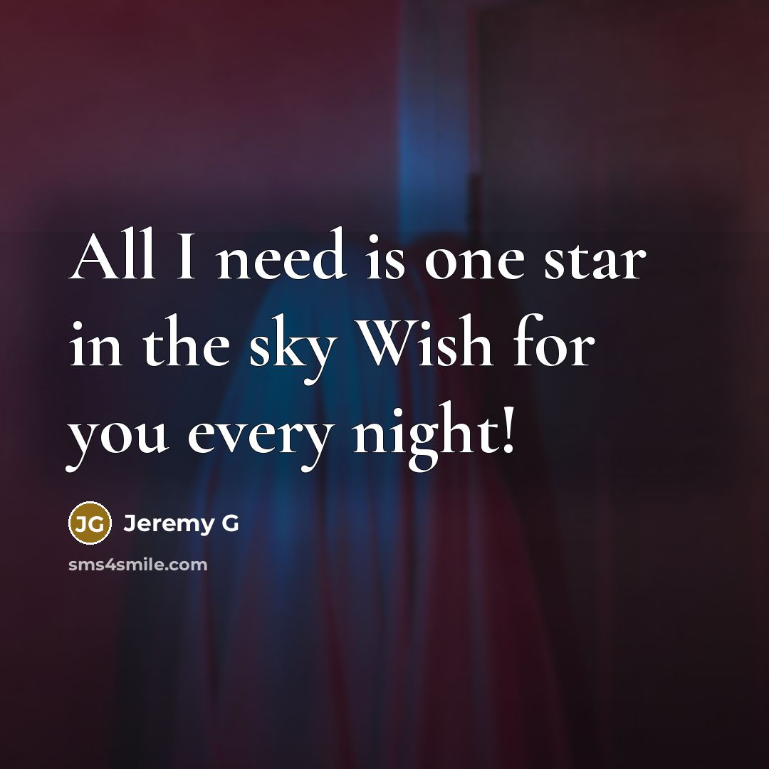 “All I need is one star in the sky Wish…” quote by Jeremy G