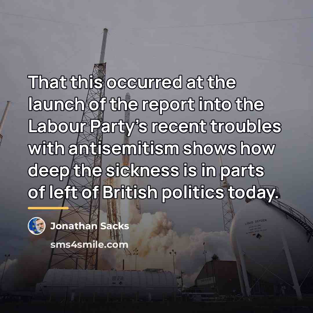 “That this occurred at the launch of the report into…” quote by Jonathan Sacks