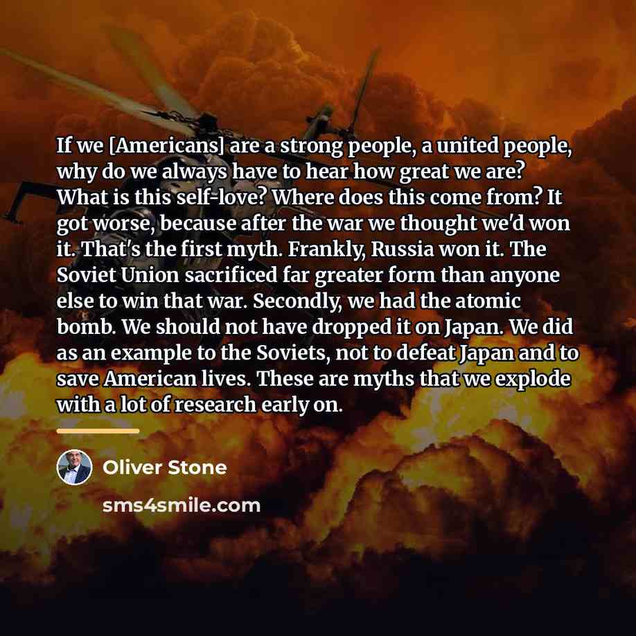 “If we [Americans] are a strong people, a united people,…” quote by Oliver Stone