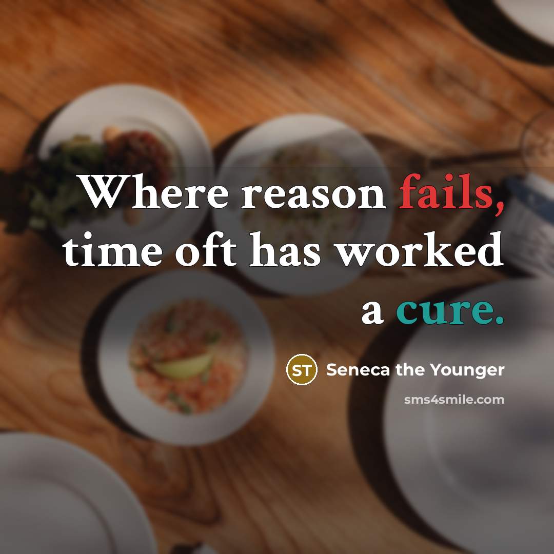 “Where reason fails, time oft has worked a cure.” quote by Seneca the Younger