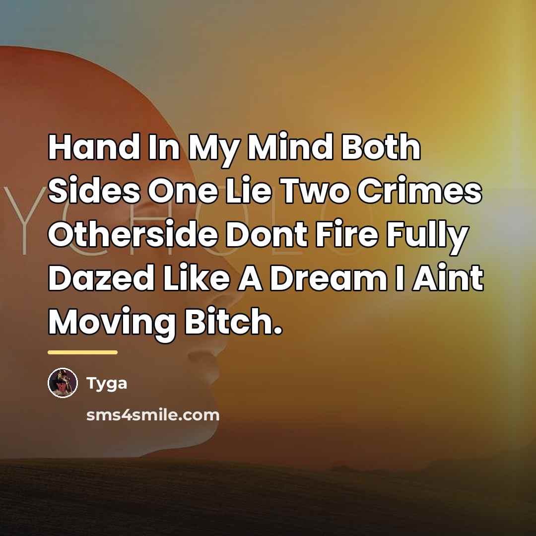 “Hand In My Mind Both Sides One Lie Two Crimes…” quote by Tyga