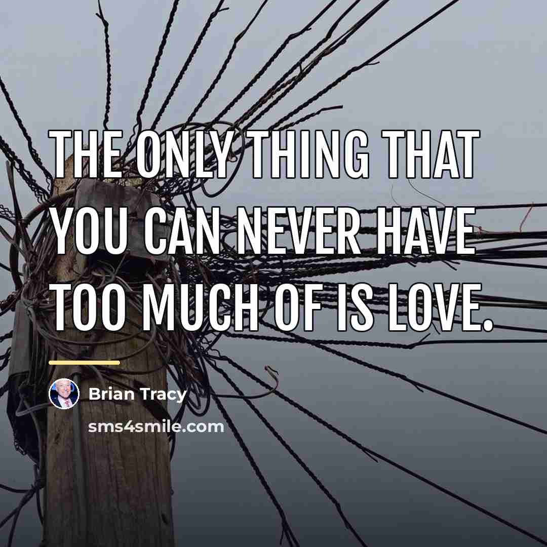 “The only thing that you can never have too much…” quote by Brian Tracy