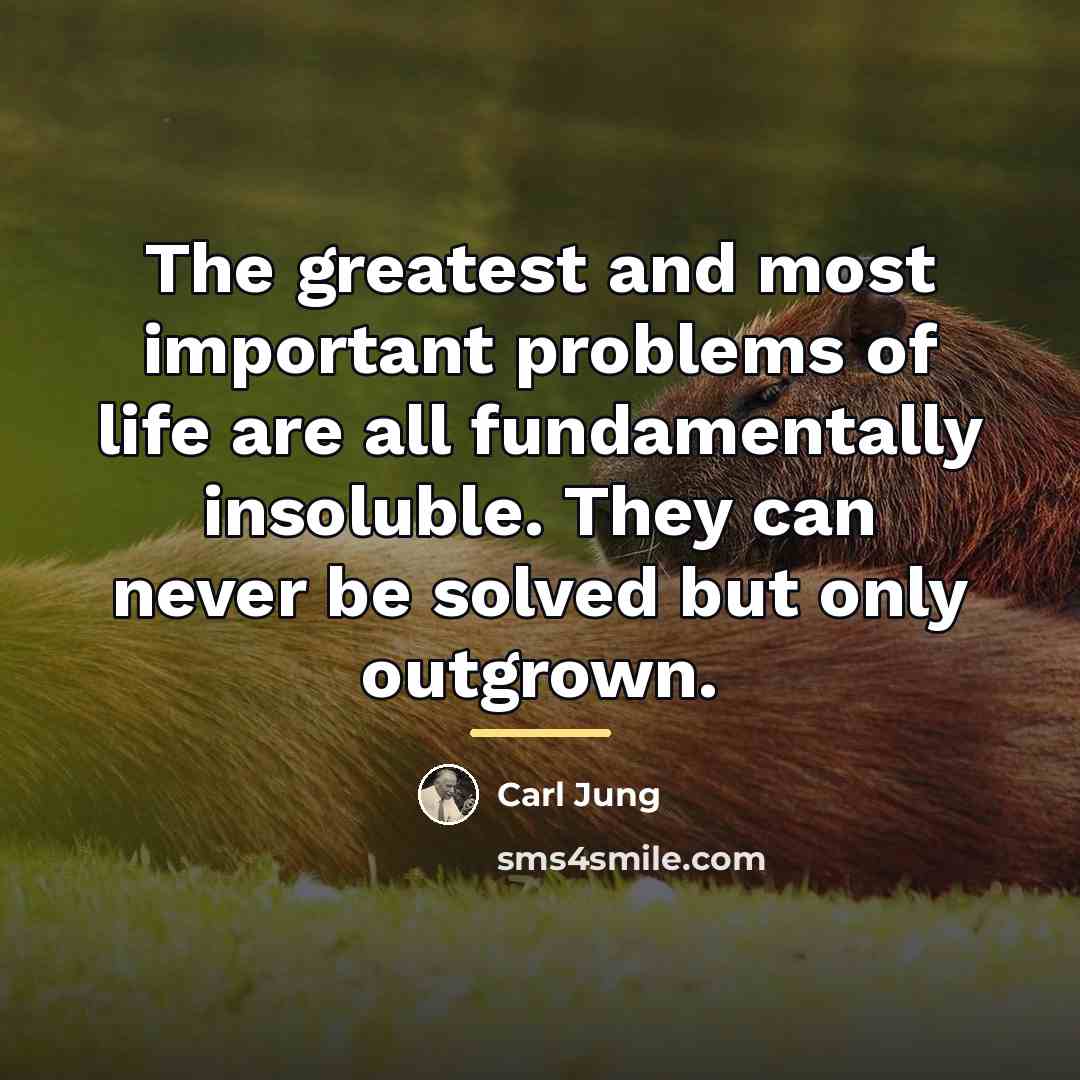 “The greatest and most important problems of life are all…” quote by Carl Jung