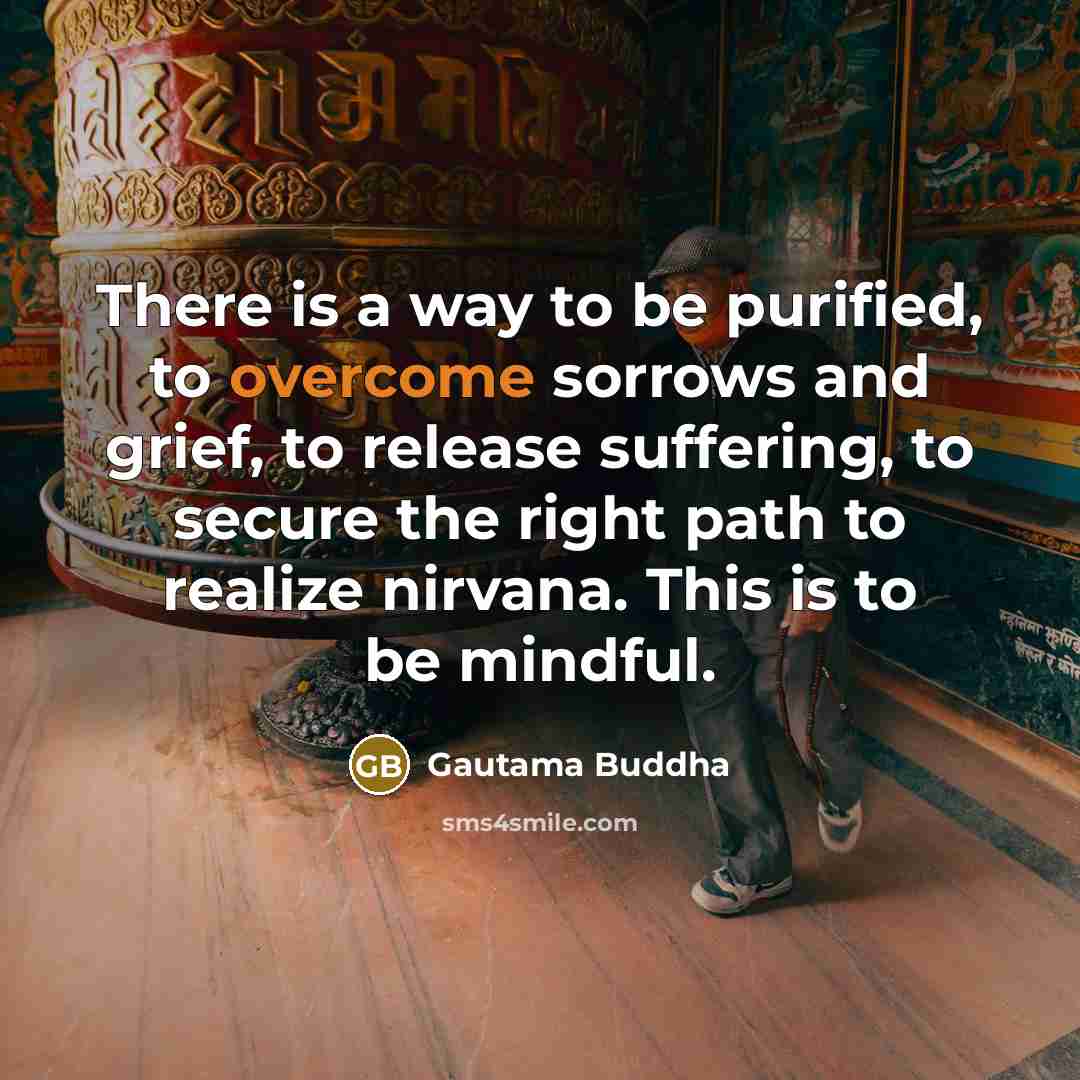 “There is a way to be purified, to overcome sorrows…” quote by Gautama Buddha