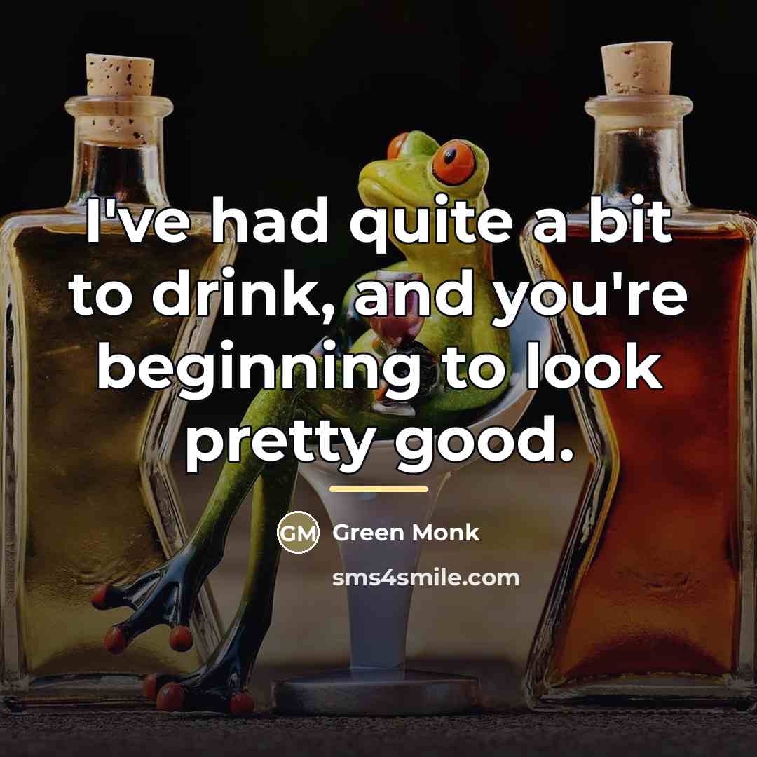 “I've had quite a bit to drink, and you're beginning…” quote by Green Monk