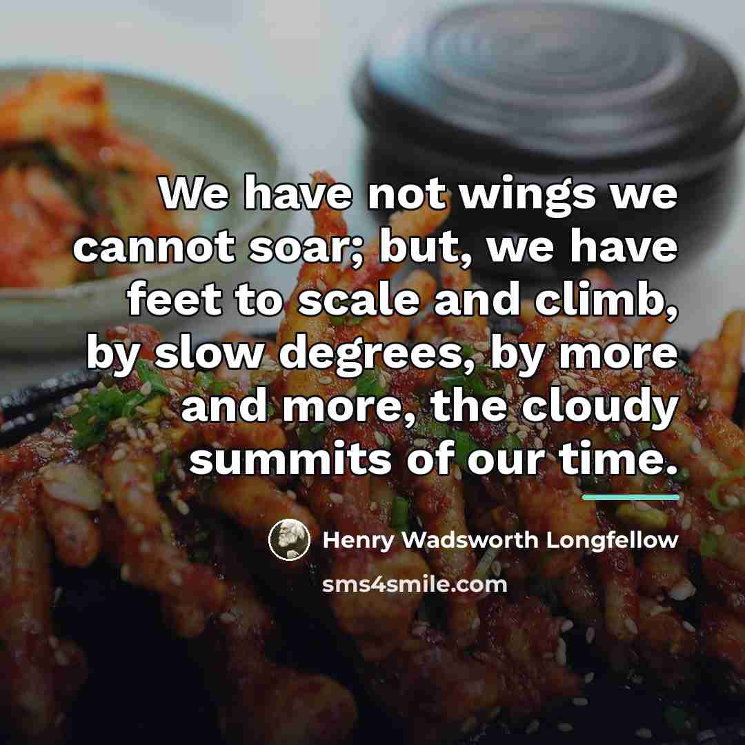 “We have not wings we cannot soar; but, we have…” quote by Henry Wadsworth Longfellow