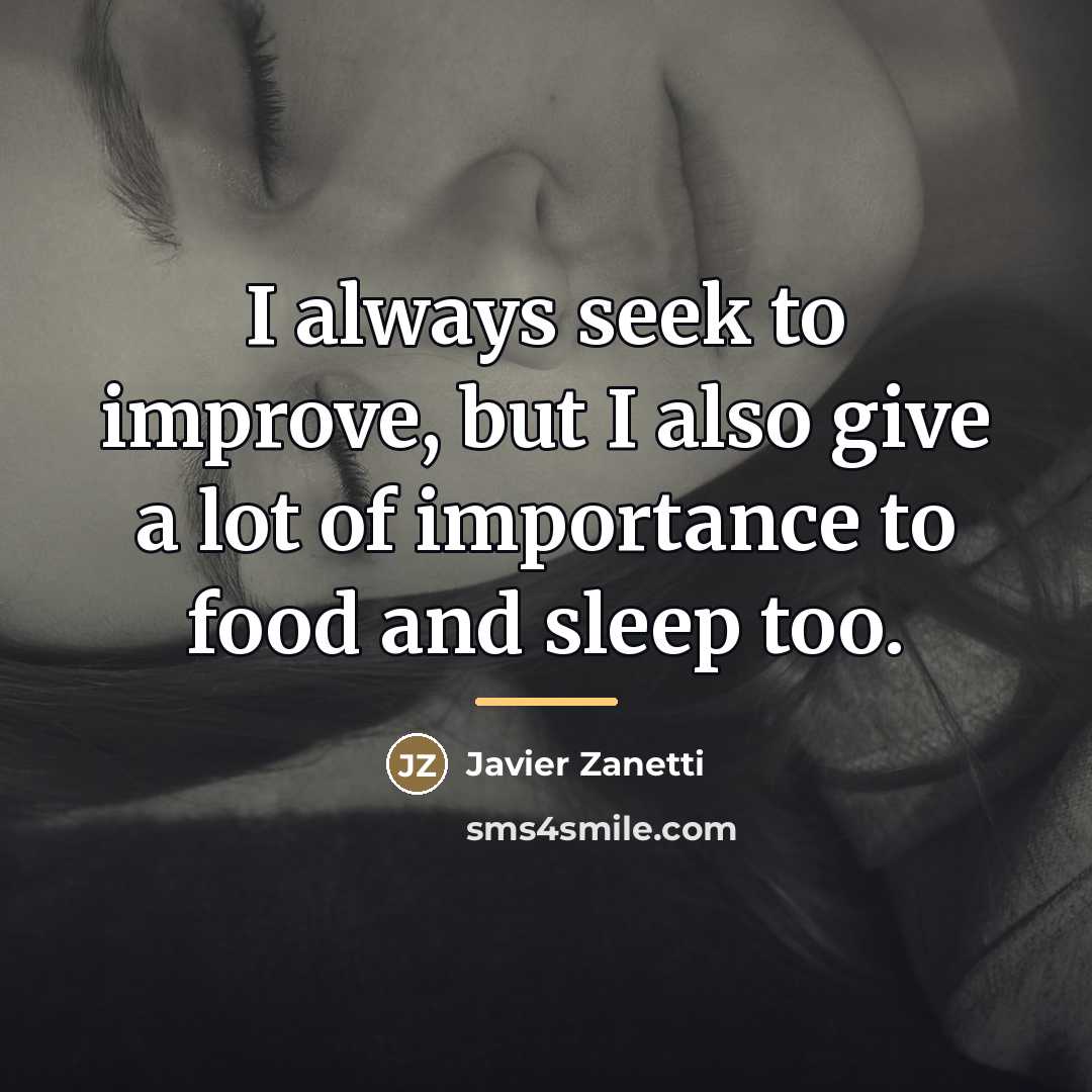 “I always seek to improve, but I also give a…” quote by Javier Zanetti