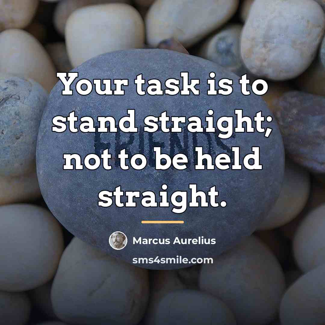 “Your task is to stand straight; not to be held…” quote by Marcus Aurelius