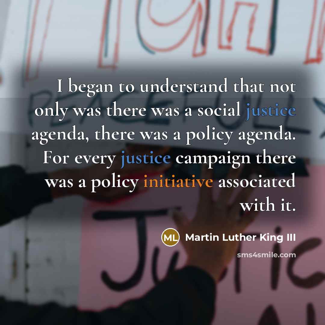 “I began to understand that not only was there was…” quote by Martin Luther King III