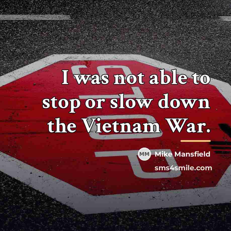 “I was not able to stop or slow down the…” quote by Mike Mansfield