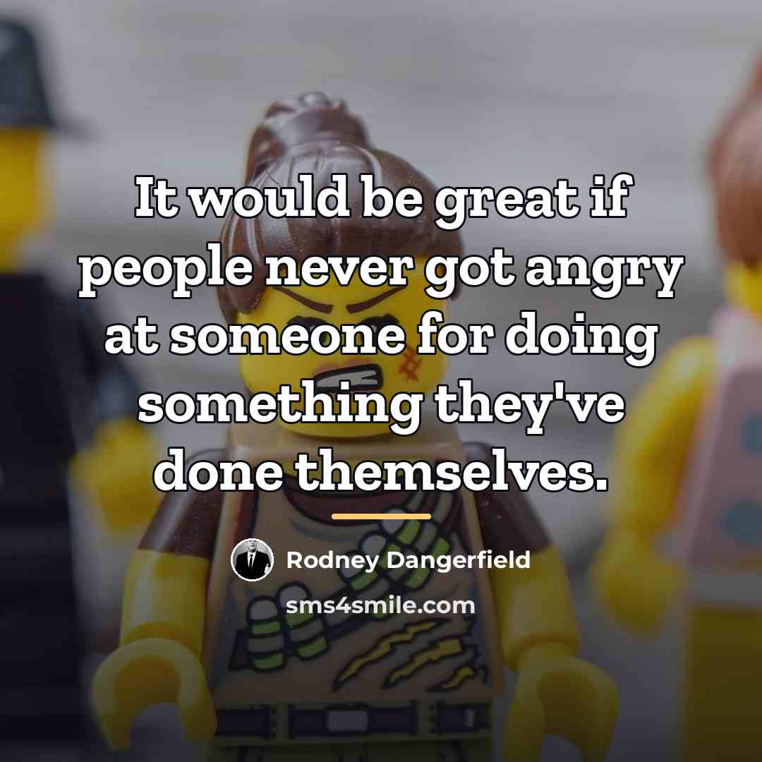 “It would be great if people never got angry at…” quote by Rodney Dangerfield