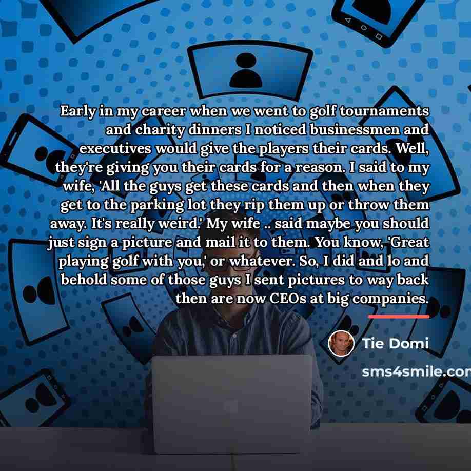 “Early in my career when we went to golf tournaments…” quote by Tie Domi