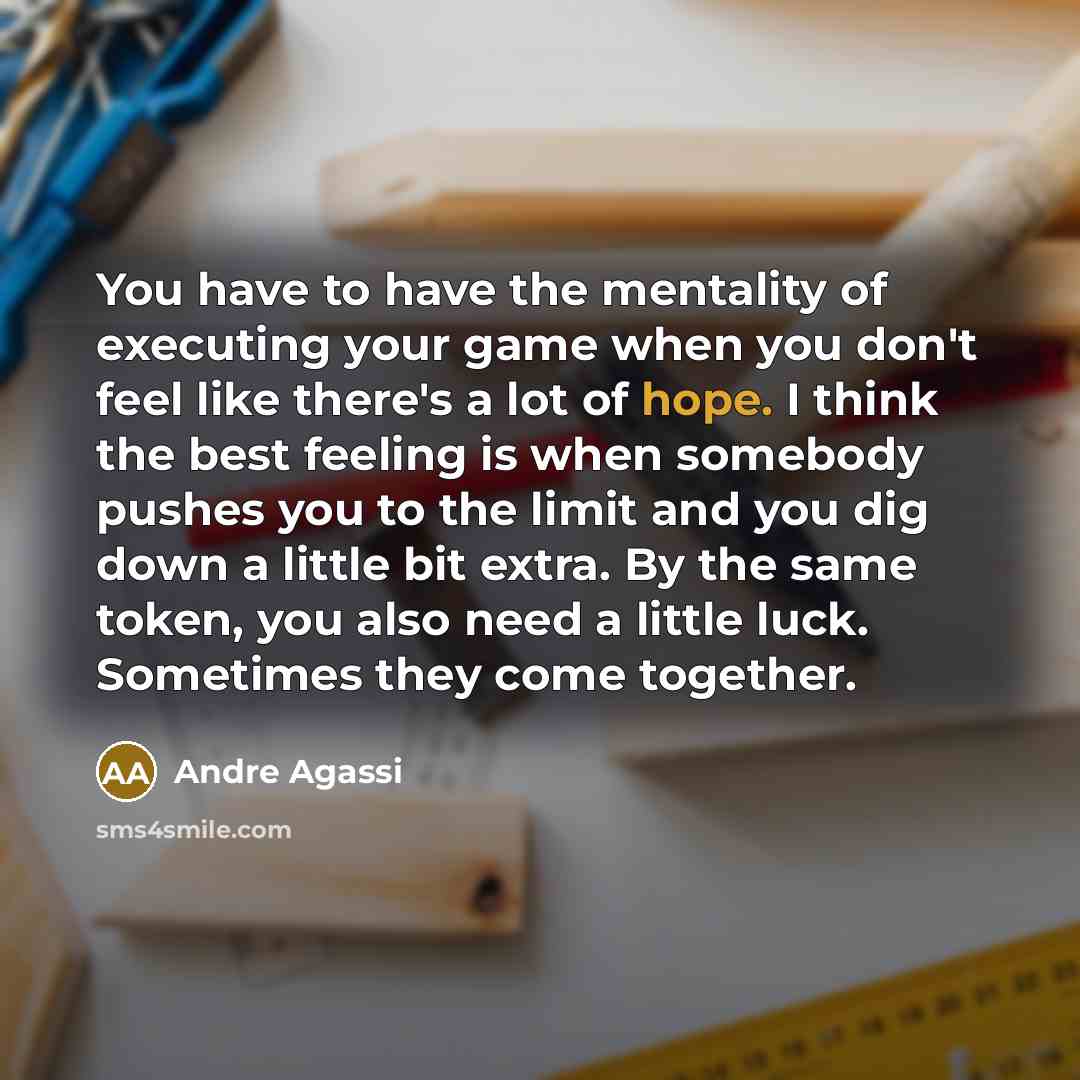 “You have to have the mentality of executing your game…” quote by Andre Agassi