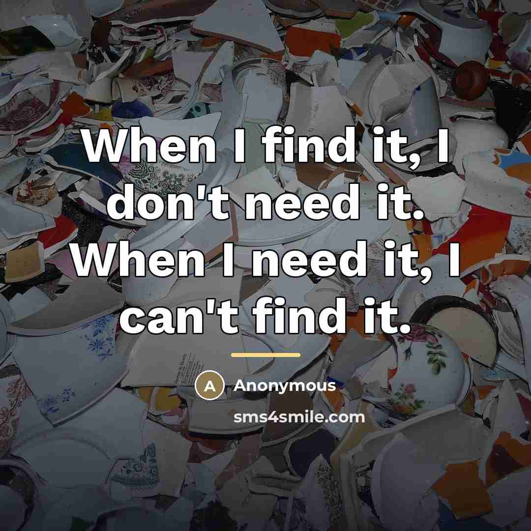 “When I find it, I don't need it. When I…” quote by Anonymous
