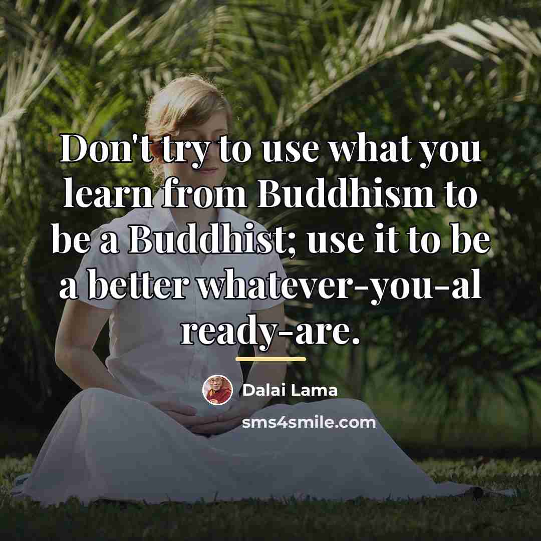 “Don't try to use what you learn from Buddhism to…” quote by Dalai Lama