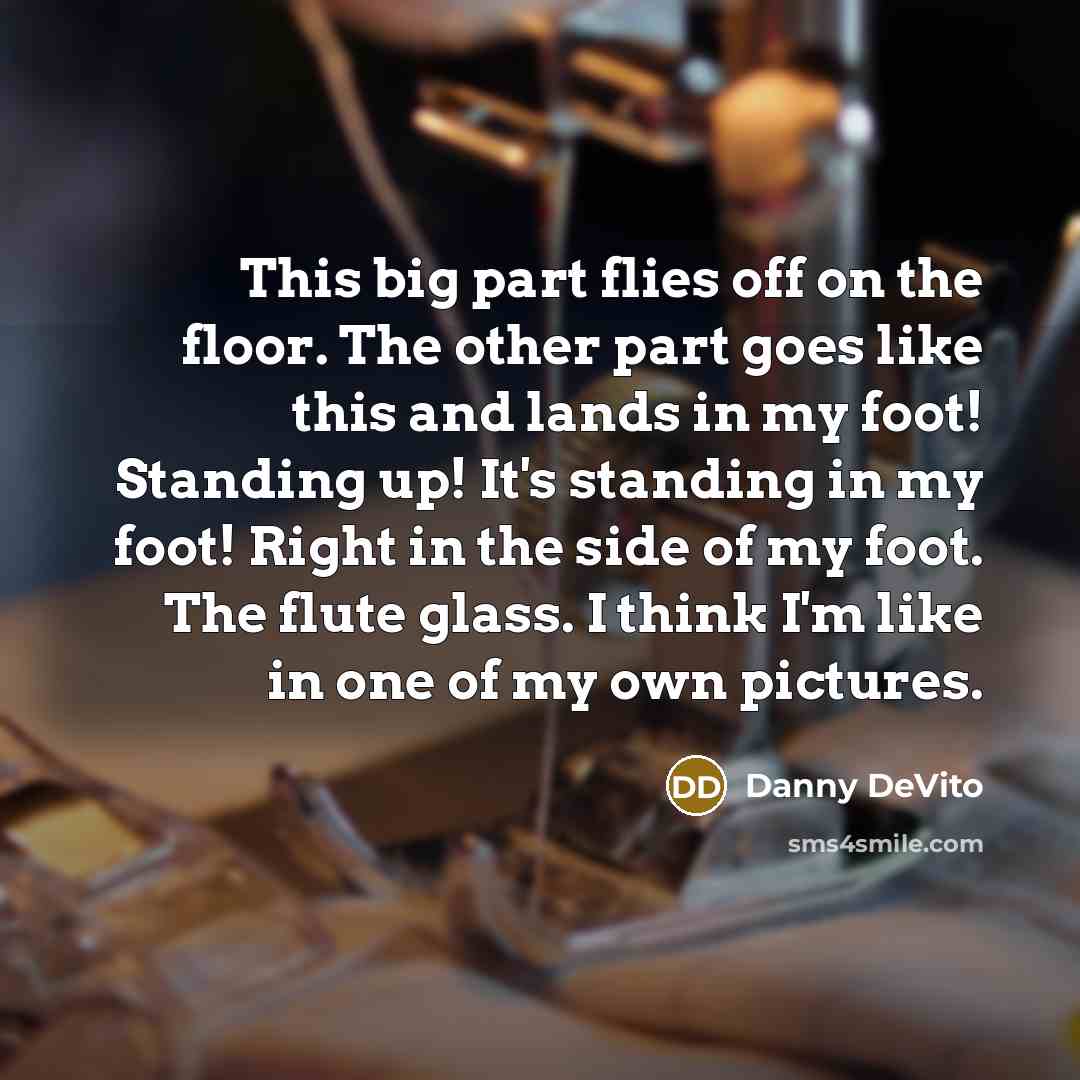 “This big part flies off on the floor. The other…” quote by Danny DeVito
