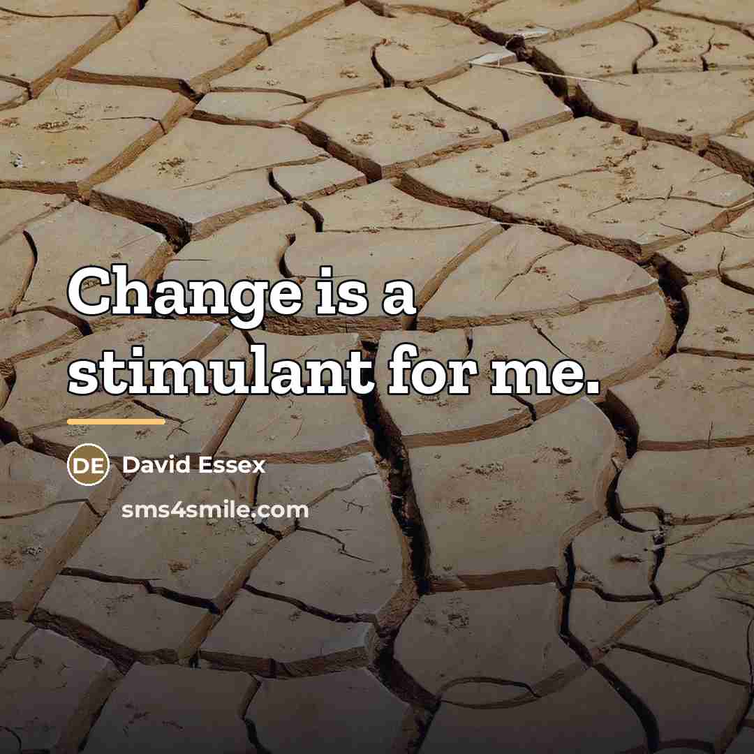 “Change is a stimulant for me.…” quote by David Essex
