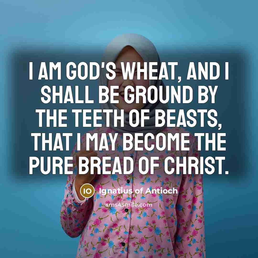 “I am God's wheat, and I shall be ground by…” quote by Ignatius of Antioch