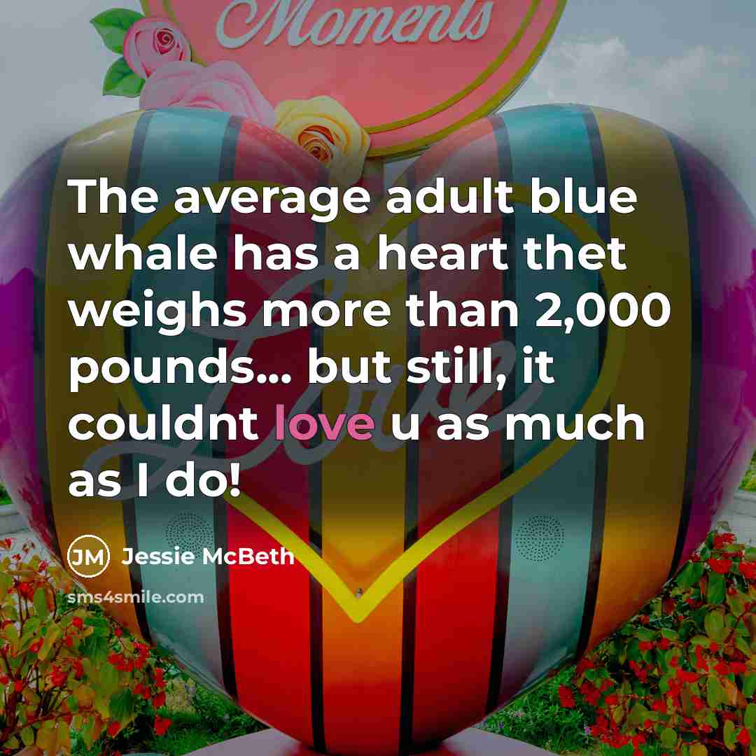 “The average adult blue whale has a heart thet weighs…” quote by Jessie McBeth