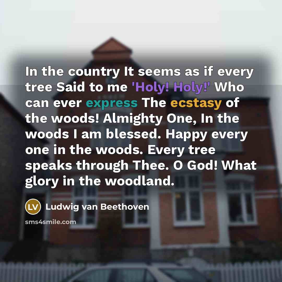 “In the country It seems as if every tree Said…” quote by Ludwig van Beethoven
