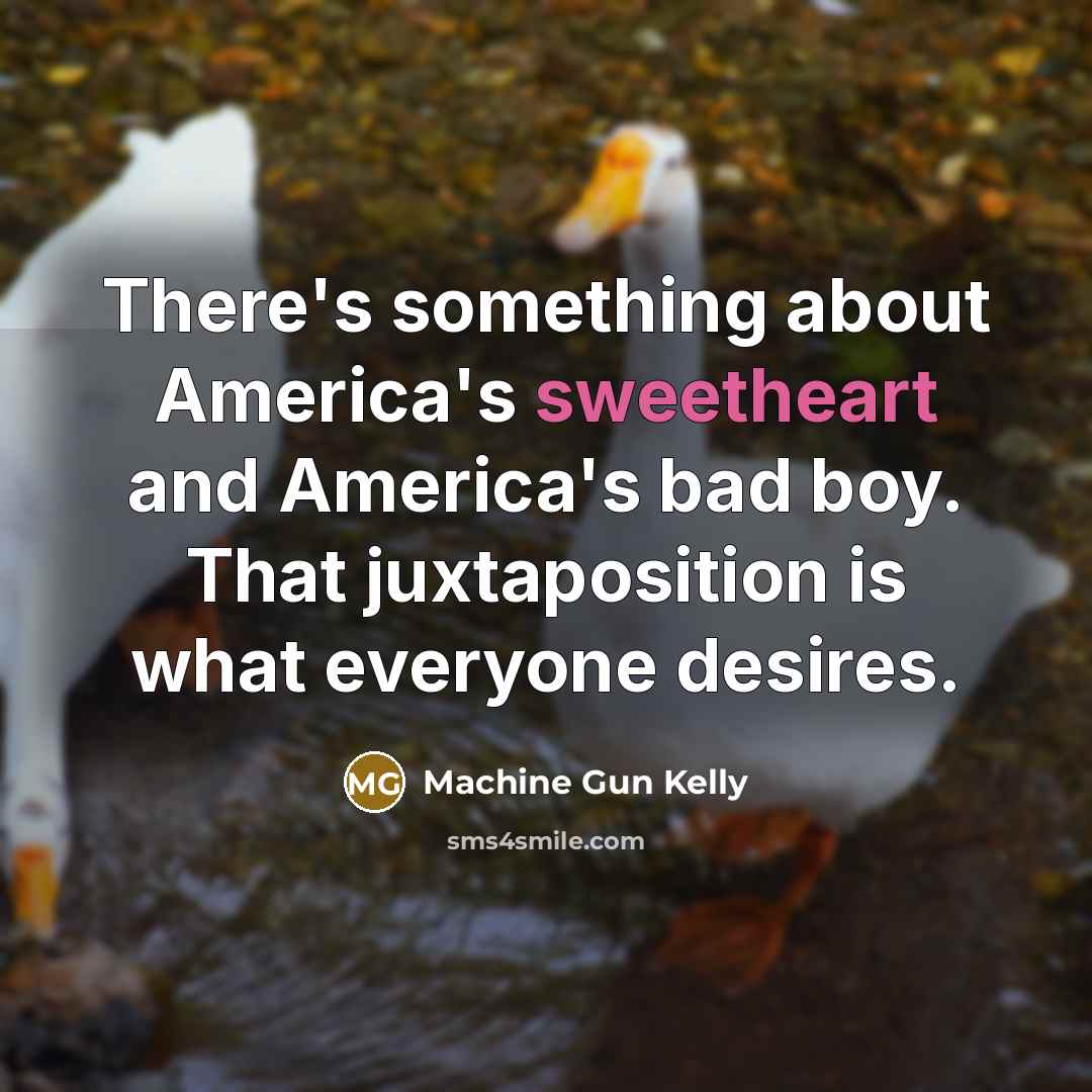 “There's something about America's sweetheart and America's bad boy. That…” quote by Machine Gun Kelly