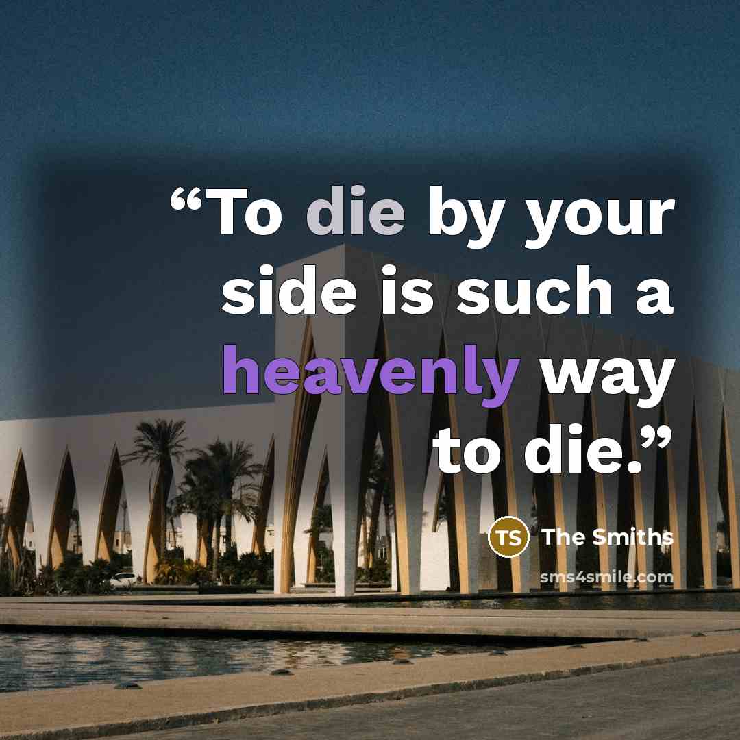 “To die by your side is such a heavenly way to die.” quote by the Smiths