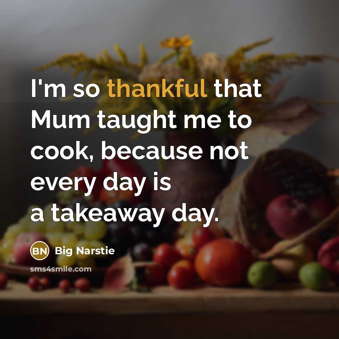 “I'm so thankful that Mum taught me to cook, because…” quote by Big Narstie