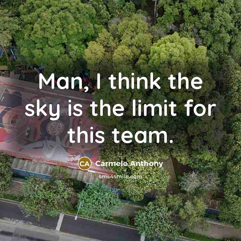 “Man, I think the sky is the limit for this…” quote by Carmelo Anthony