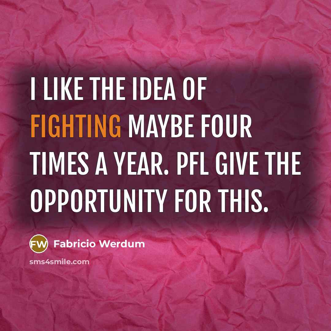 “I like the idea of fighting maybe four times a…” quote by Fabricio Werdum