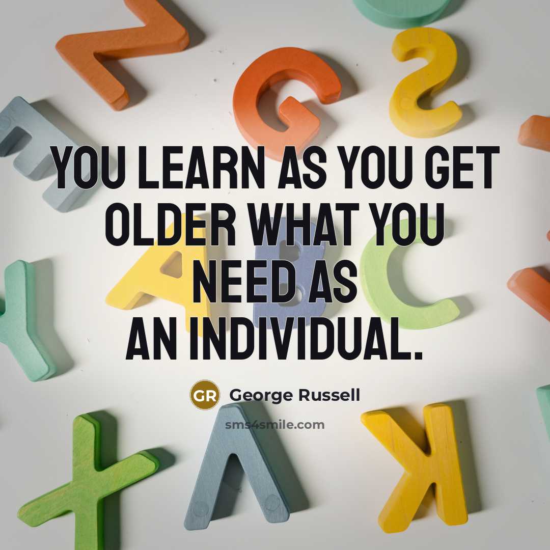 “You learn as you get older what you need as…” quote by George Russell
