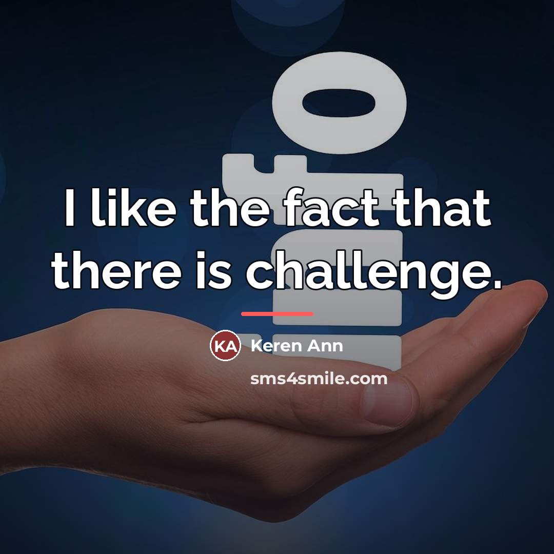 “I like the fact that there is challenge.…” quote by Keren Ann