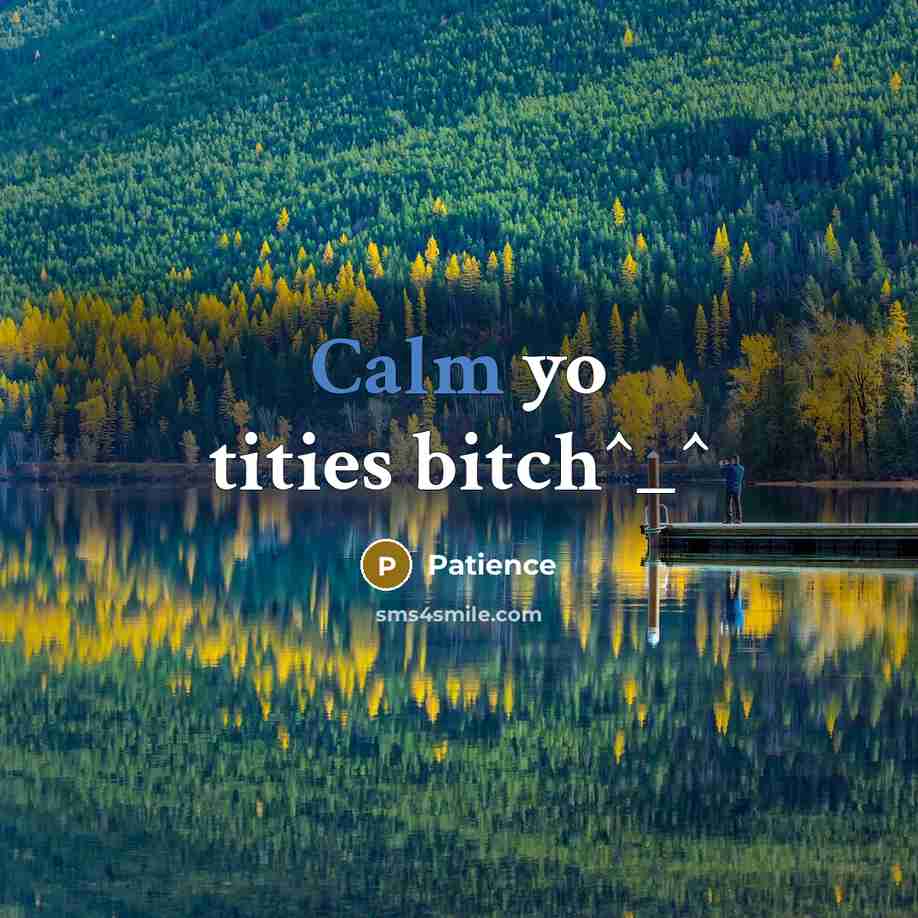 “Calm yo tities bitch^_^” quote by Patience