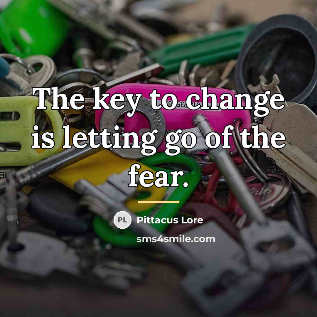 “The key to change is letting go of the fear.…” quote by Pittacus Lore