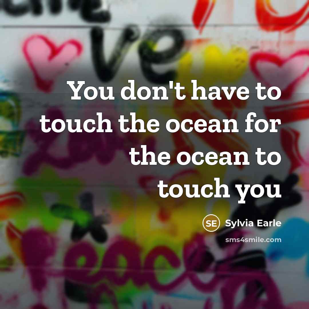 “You don't have to touch the ocean for the ocean…” quote by Sylvia Earle