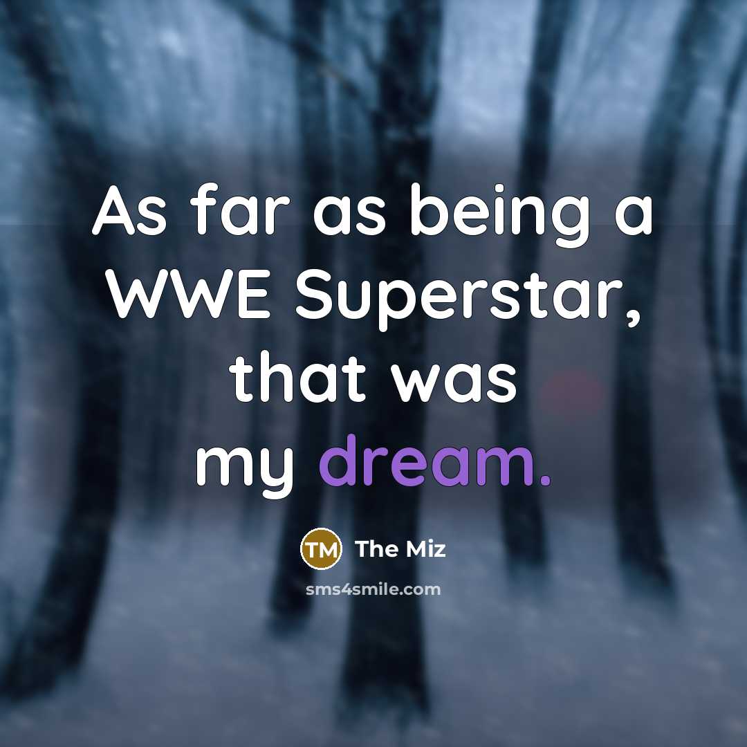 “As far as being a WWE Superstar, that was my…” quote by The Miz