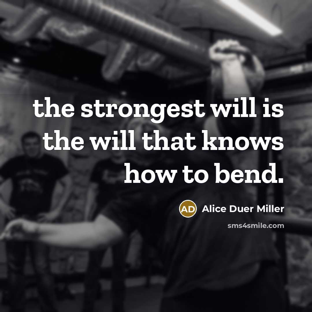 “the strongest will is the will that knows how to…” quote by Alice Duer Miller