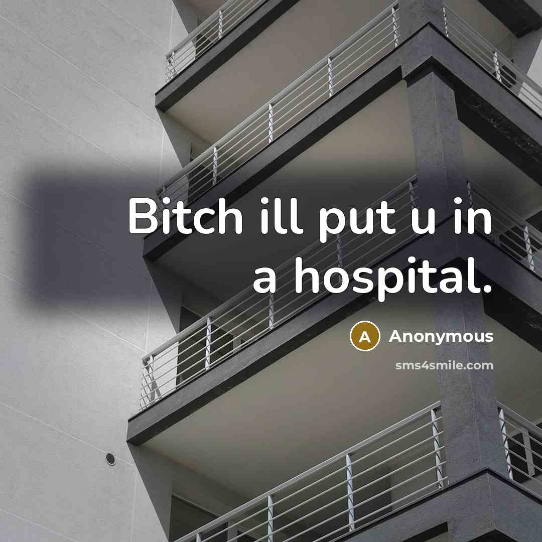 “Bitch ill put u in a hospital.” quote by Anonymous