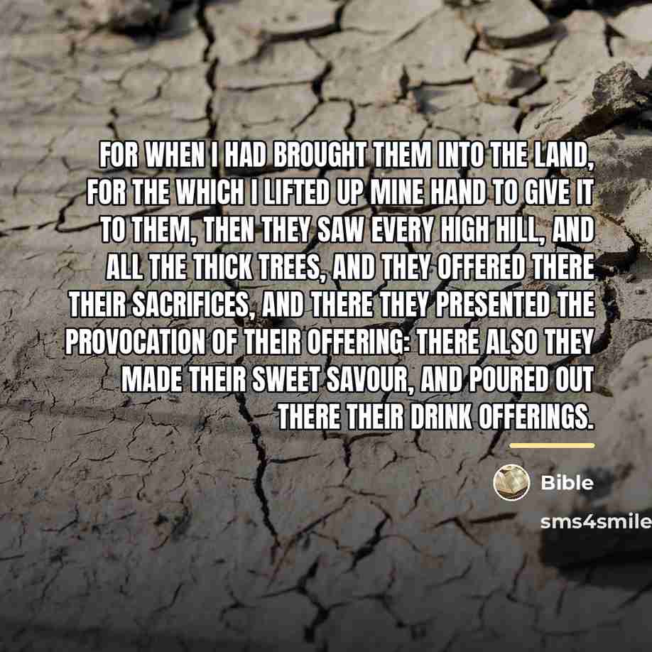 “For when I had brought them into the land, for…” quote by Bible
