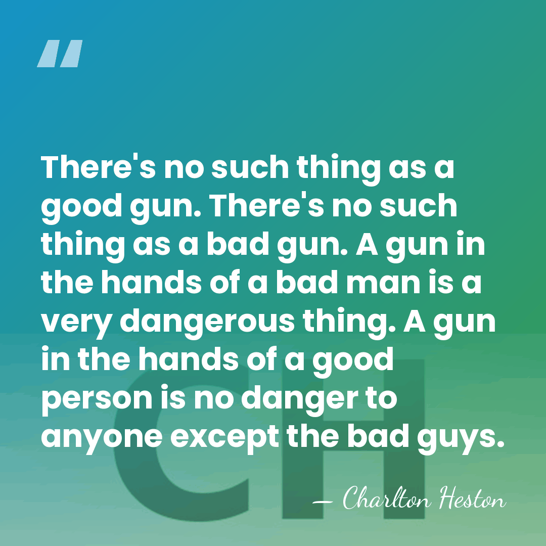 There's no such thing as a good gun. There's no such thing&hellip; - Charlton Heston